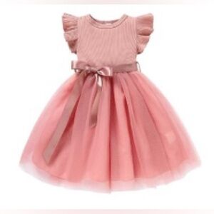 Baby girls Sinhoon Pink Ruffle Sleeve Dress Size 2Y